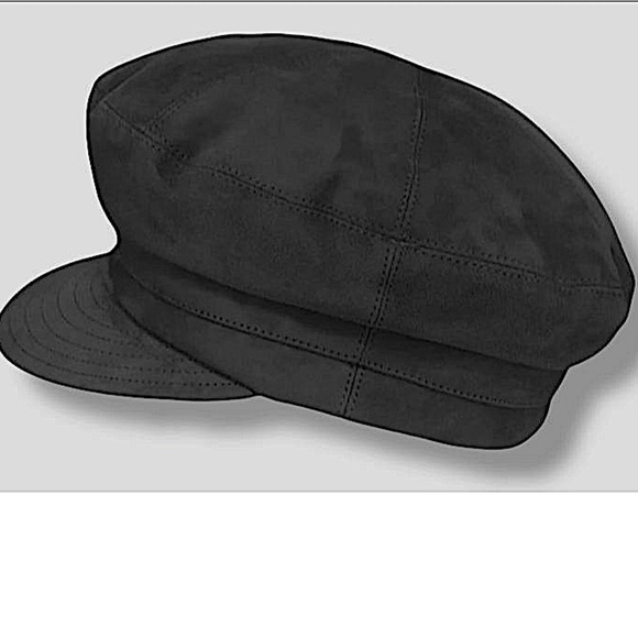 Marzi Firenze Women\'s black Leather Suede Newsboy Cap Hat One Size main image 10